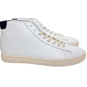 CLAE Los Angeles Bradley Mid White Leather Sneakers Men's Size 6.5 US